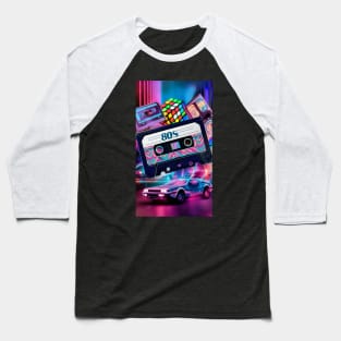 80s nostalgia cassette with car Baseball T-Shirt